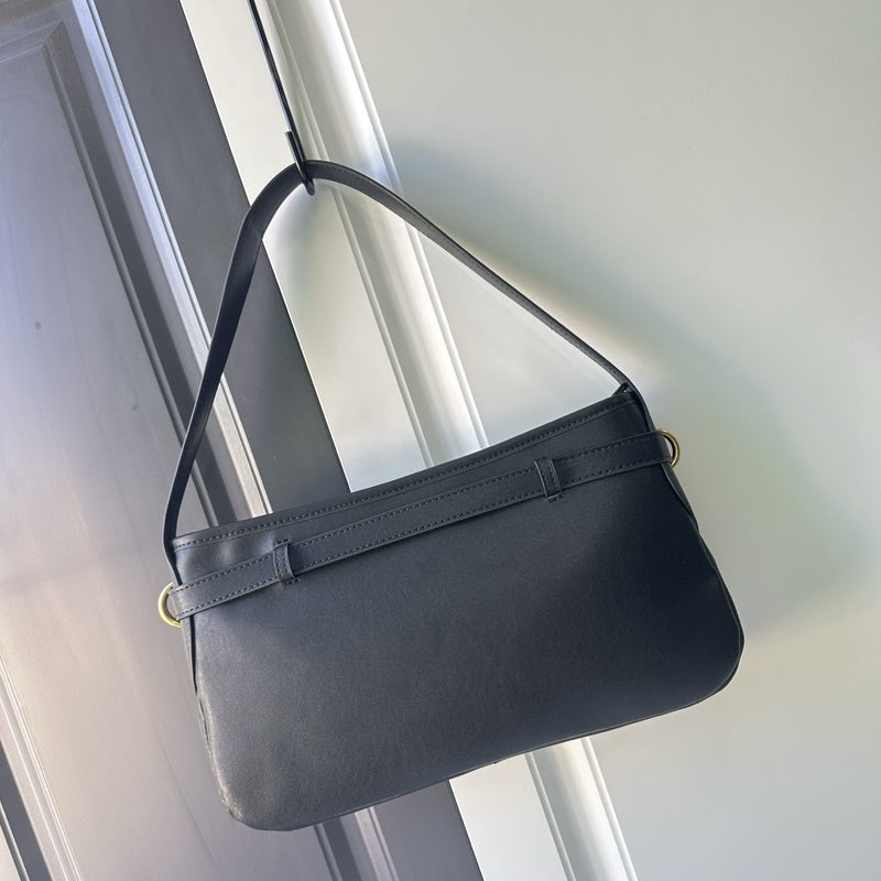 Miu Sheepskin Underarm Suede Commuter Vintage Handbag Shoulder Baguette High-Quality Texture Tote Bag