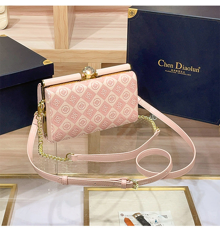 Luxury Women's Evening 2025 New Handmade Diamond-Encrusted Box Small Square High-Quality Texture Single Shoulder Crossbody Bag