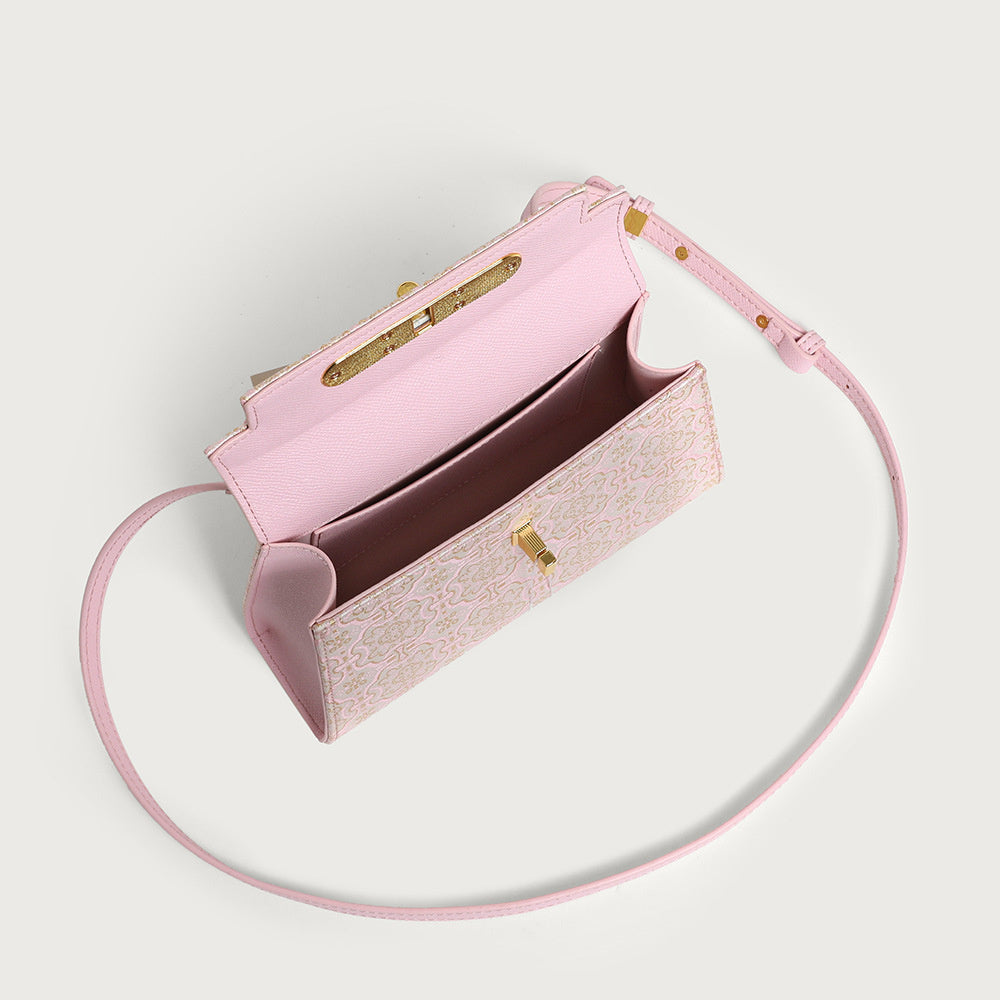 High-End Brocade Handbag Kelly 2025 New Fashion Versatile Light Luxury Niche Single Shoulder Crossbody Commuter Women's Bag