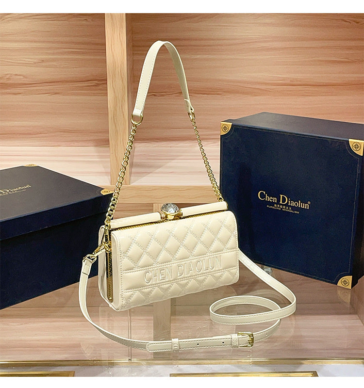 Luxury Women's Evening 2025 New Handmade Diamond-Encrusted Box Small Square High-Quality Texture Single Shoulder Crossbody Bag