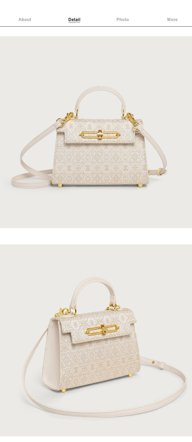 High-End Brocade Handbag Kelly 2025 New Fashion Versatile Light Luxury Niche Single Shoulder Crossbody Commuter Women's Bag