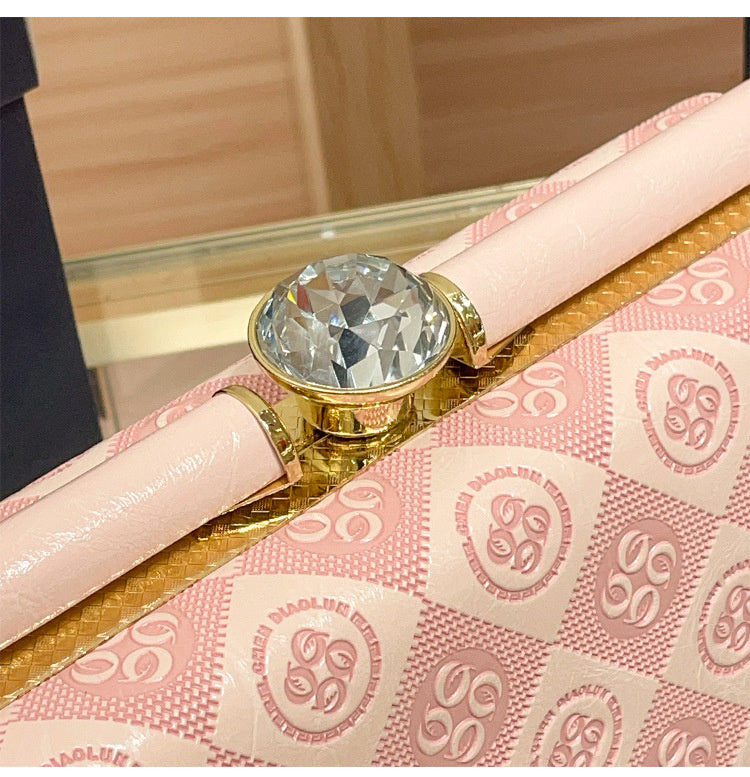 Luxury Women's Evening 2025 New Handmade Diamond-Encrusted Box Small Square High-Quality Texture Single Shoulder Crossbody Bag