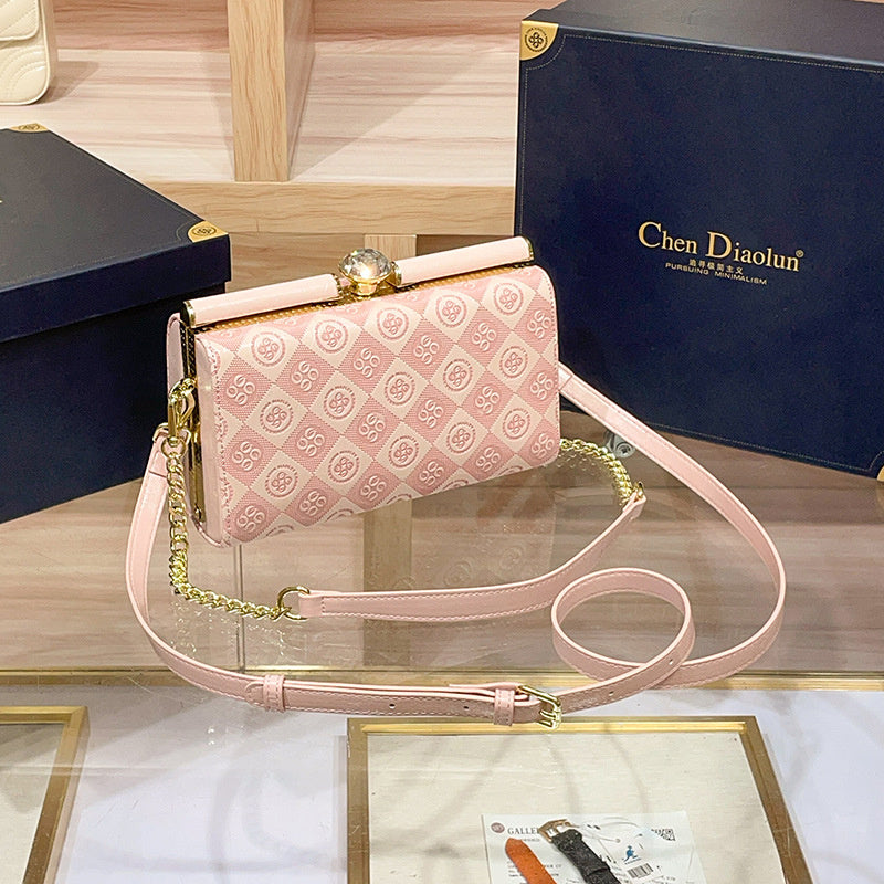 Luxury Women's Evening 2025 New Handmade Diamond-Encrusted Box Small Square High-Quality Texture Single Shoulder Crossbody Bag