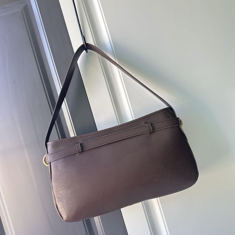 Miu Sheepskin Underarm Suede Commuter Vintage Handbag Shoulder Baguette High-Quality Texture Tote Bag