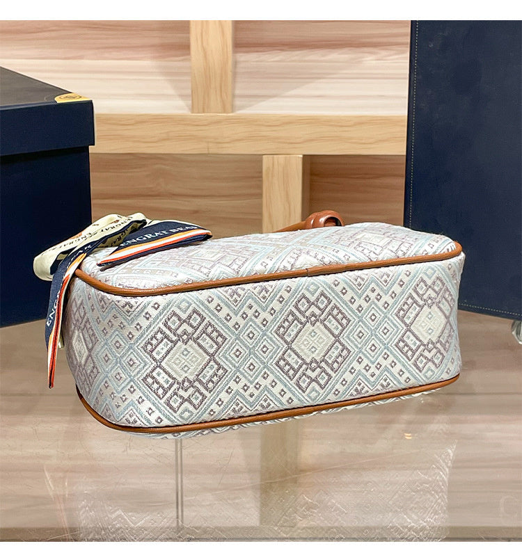 Intangible Cultural Heritage Zhuang Brocade Chinese Style Bowling Women's 2026 New Boston Handheld Crossbody Small Bag
