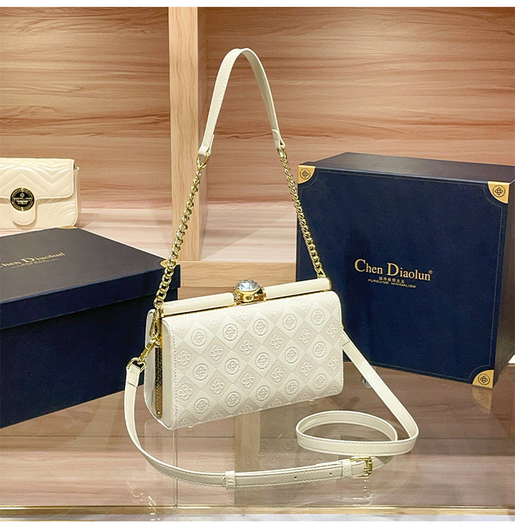 Luxury Women's Evening 2025 New Handmade Diamond-Encrusted Box Small Square High-Quality Texture Single Shoulder Crossbody Bag