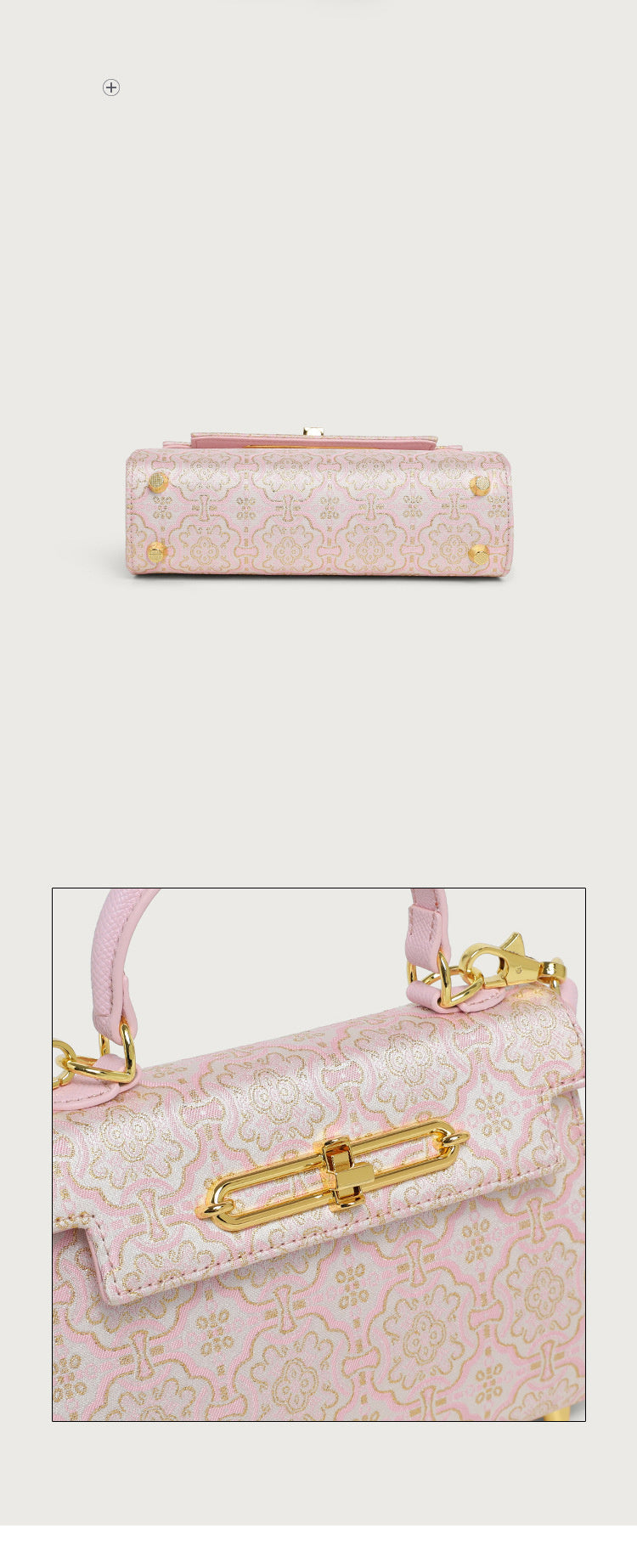 High-End Brocade Handbag Kelly 2025 New Fashion Versatile Light Luxury Niche Single Shoulder Crossbody Commuter Women's Bag
