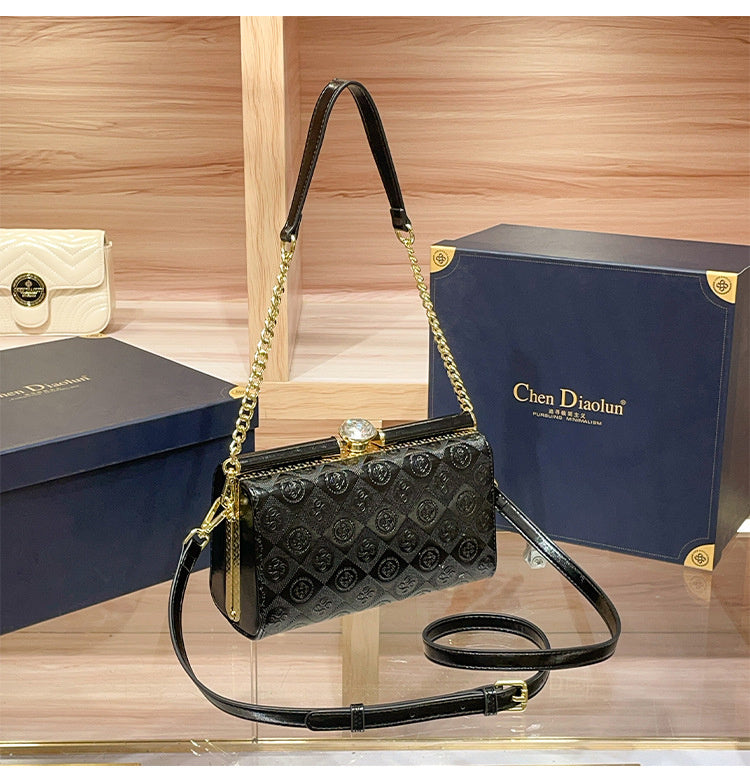 Luxury Women's Evening 2025 New Handmade Diamond-Encrusted Box Small Square High-Quality Texture Single Shoulder Crossbody Bag