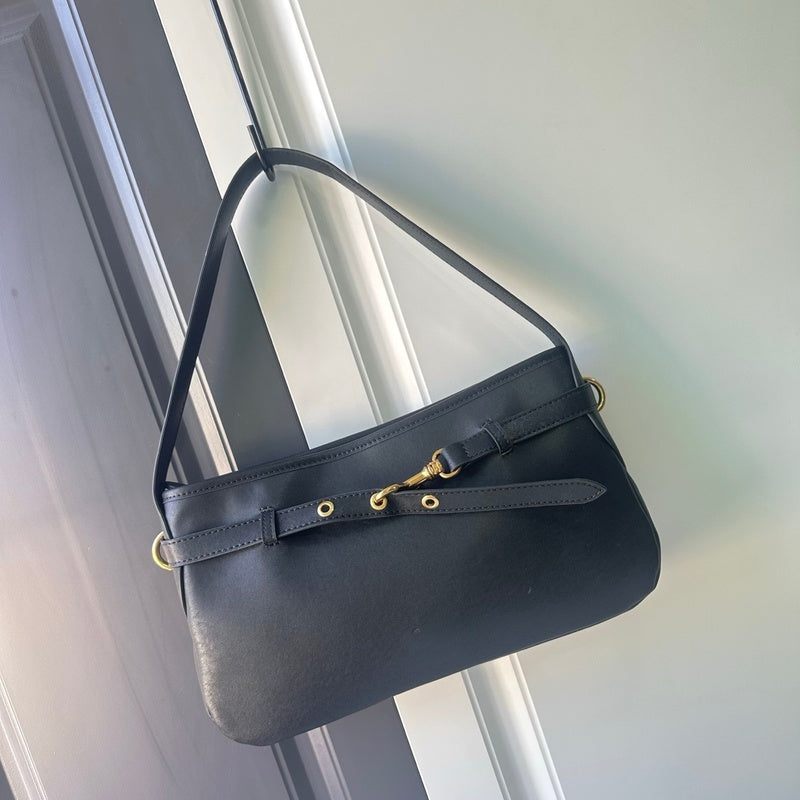 Miu Sheepskin Underarm Suede Commuter Vintage Handbag Shoulder Baguette High-Quality Texture Tote Bag