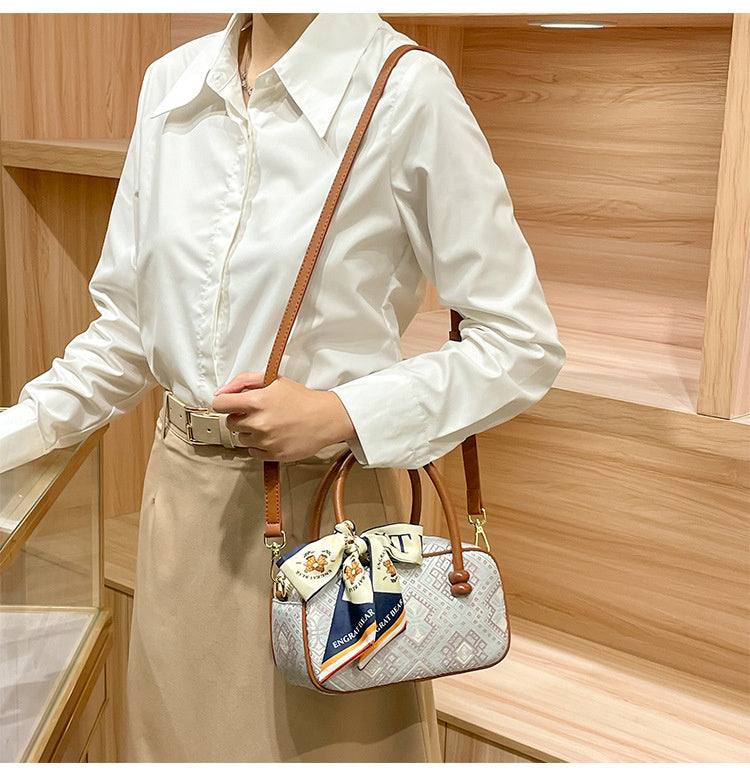 Intangible Cultural Heritage Zhuang Brocade Chinese Style Bowling Women's 2026 New Boston Handheld Crossbody Small Bag