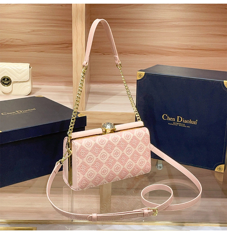 Luxury Women's Evening 2025 New Handmade Diamond-Encrusted Box Small Square High-Quality Texture Single Shoulder Crossbody Bag