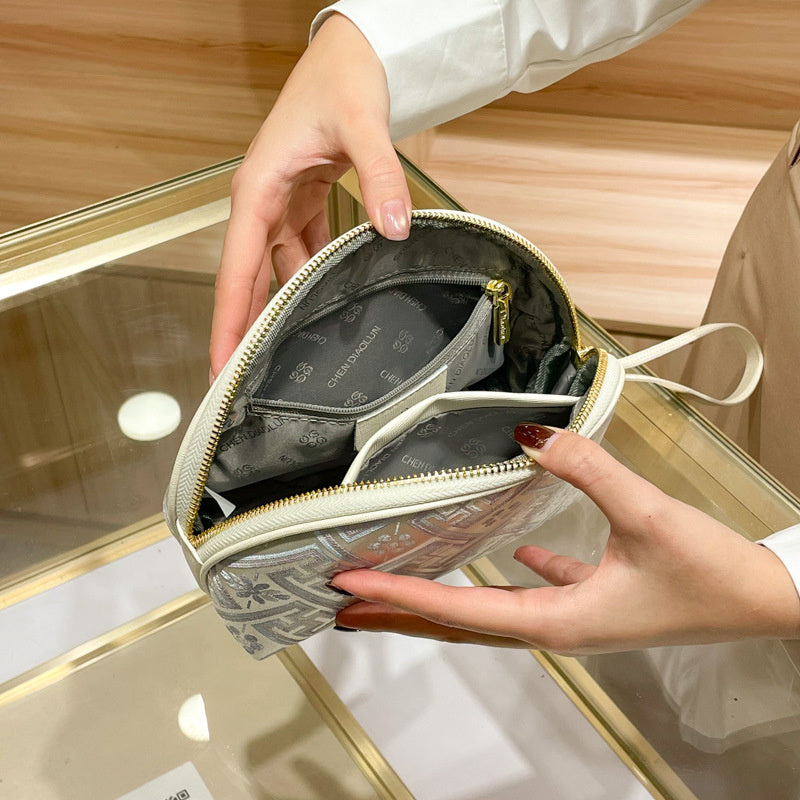 CHEN DIAOLUN brand women's handbag, genuine leather clutch new style brocade bag, super popular small coin purse