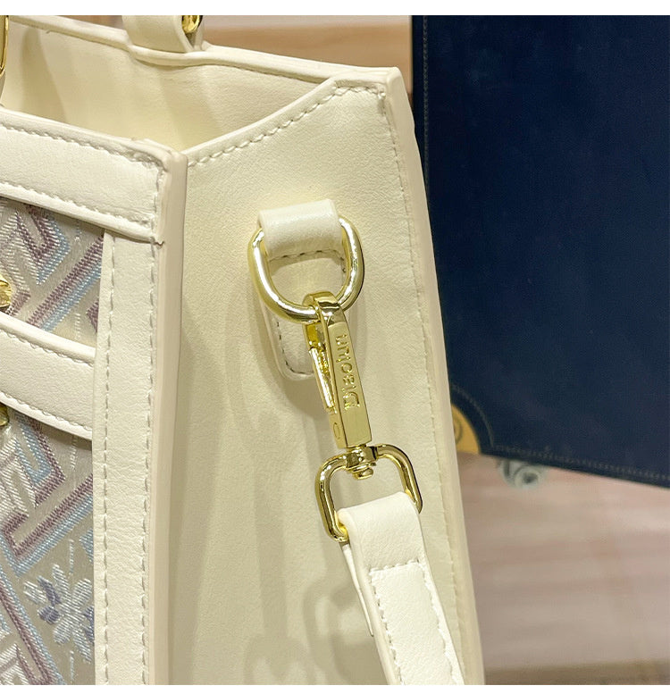 Elegant Chinese-style brocade tote large-capacity women's 2025 new Kelly bag, versatile handbag
