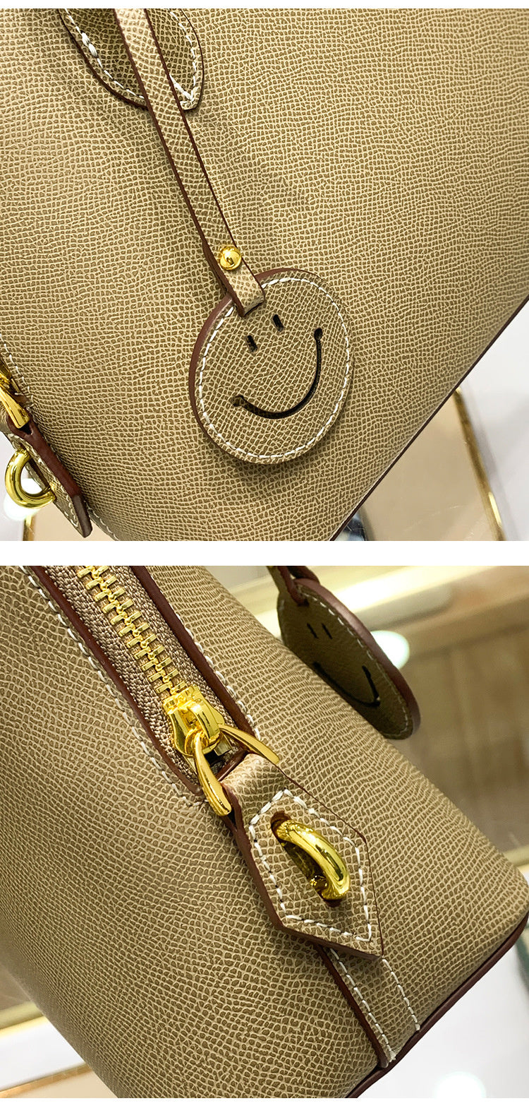 Light Luxury High-End Women's Semi-Handmade Elegant Bowling Shell 2025 New Genuine Leather Handheld Shoulder Crossbody Bag