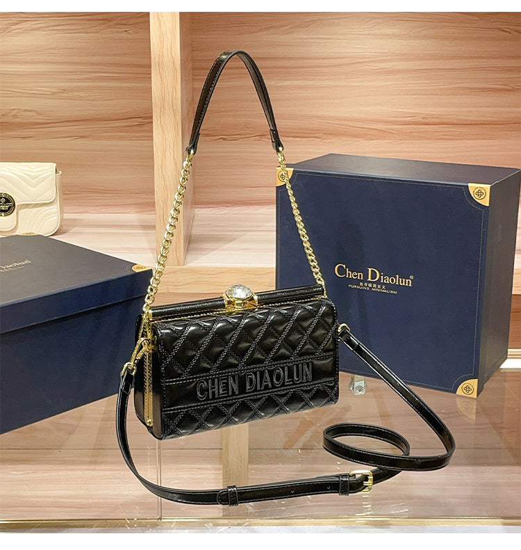 Luxury Women's Evening 2025 New Handmade Diamond-Encrusted Box Small Square High-Quality Texture Single Shoulder Crossbody Bag