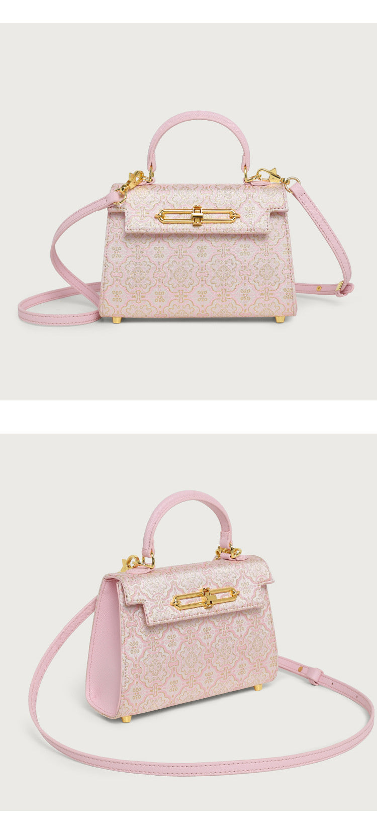 High-End Brocade Handbag Kelly 2025 New Fashion Versatile Light Luxury Niche Single Shoulder Crossbody Commuter Women's Bag