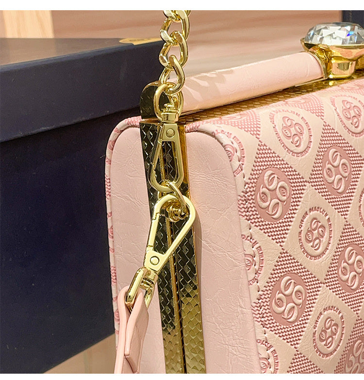 Luxury Women's Evening 2025 New Handmade Diamond-Encrusted Box Small Square High-Quality Texture Single Shoulder Crossbody Bag