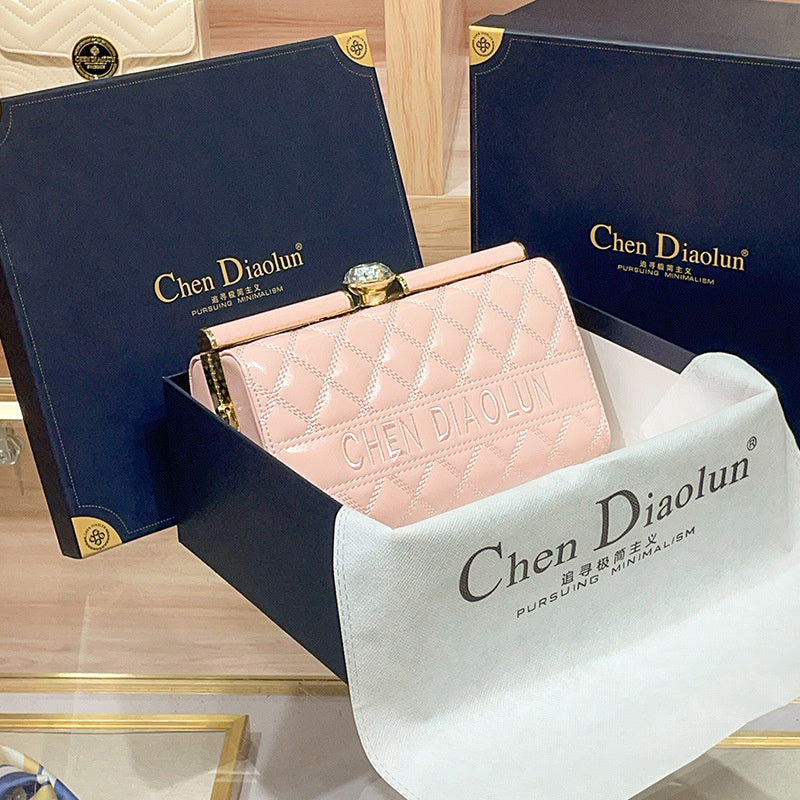 Luxury Women's Evening 2025 New Handmade Diamond-Encrusted Box Small Square High-Quality Texture Single Shoulder Crossbody Bag