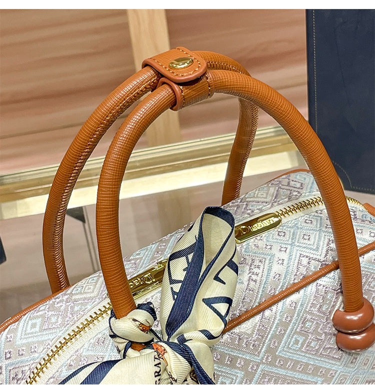 Intangible Cultural Heritage Zhuang Brocade Chinese Style Bowling Women's 2026 New Boston Handheld Crossbody Small Bag