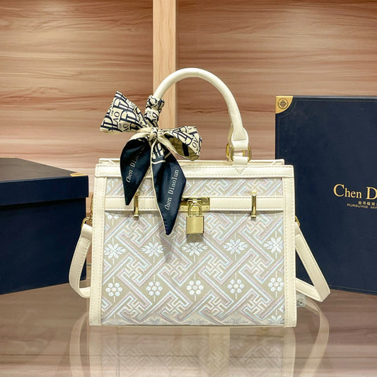 Elegant Chinese-style brocade tote large-capacity women's 2025 new Kelly bag, versatile handbag