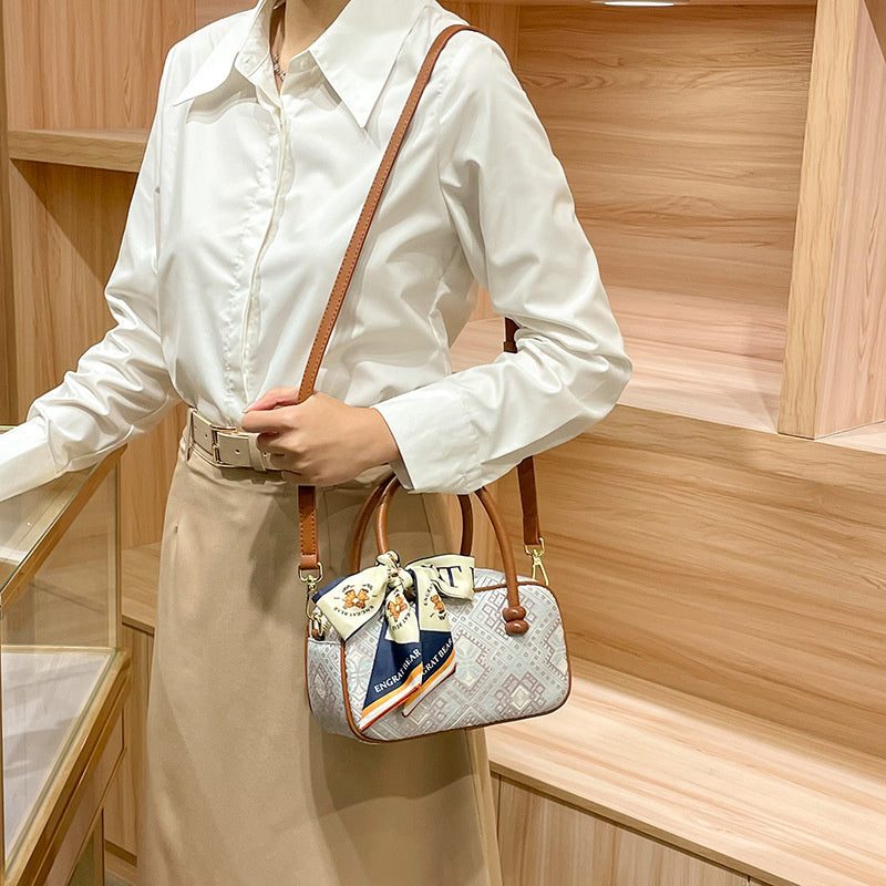 Intangible Cultural Heritage Zhuang Brocade Chinese Style Bowling Women's 2026 New Boston Handheld Crossbody Small Bag
