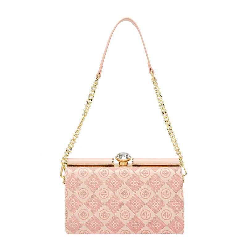 Luxury Women's Evening 2025 New Handmade Diamond-Encrusted Box Small Square High-Quality Texture Single Shoulder Crossbody Bag
