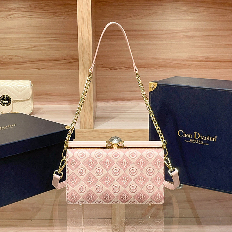 Luxury Women's Evening 2025 New Handmade Diamond-Encrusted Box Small Square High-Quality Texture Single Shoulder Crossbody Bag
